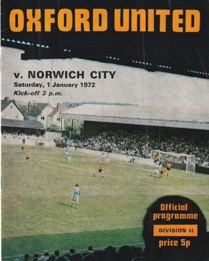 Oxford United v Norwich City 01-Jan-1972