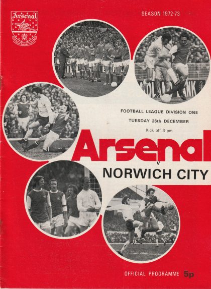 Arsenal v Norwich City 26-Dec-1972