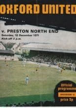 Oxford United v Preston North End 18-Dec-1971