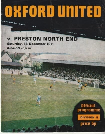 Oxford United v Preston North End 18-Dec-1971