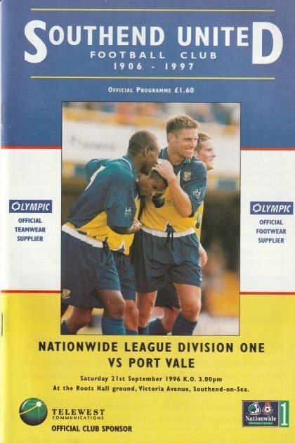 Southend United v Port Vale 21-Sep-1996