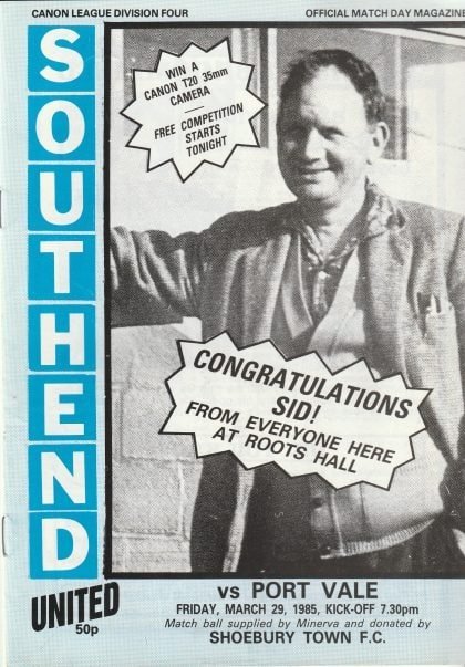 Southend United v Port Vale 29-Mar-1985