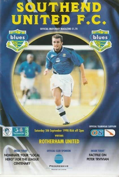 Southend United v Rotherham United 05-Sep-1998