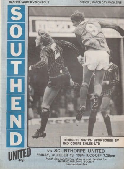 Southend United v Scunthorpe United 19-Oct-1984