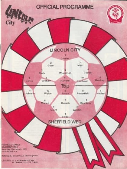 Lincoln City v Sheffield Wednesday 18-Mar-1978