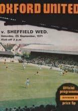 Oxford United v Sheffield Wednesday 25-Sep-1971