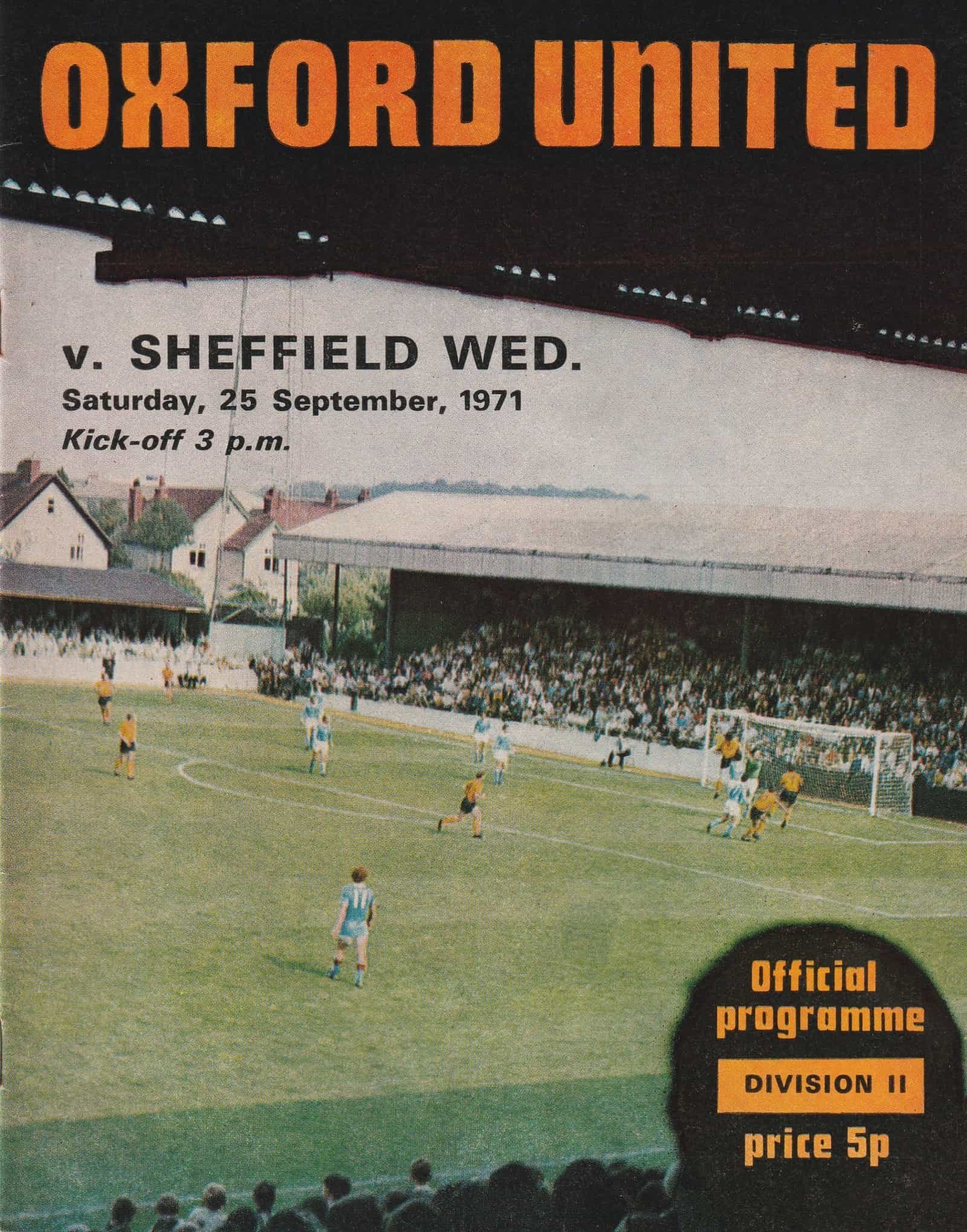 Oxford United v Sheffield Wednesday 25-Sep-1971