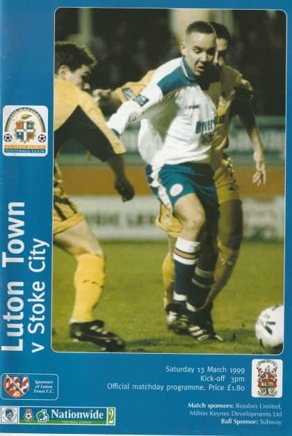 Luton Town v Stoke City 13-Mar-1999