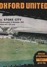 Oxford United v Stoke City 06-Oct-1971