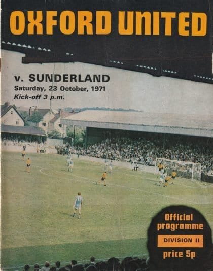 Oxford United v Sunderland 23-Oct-1971