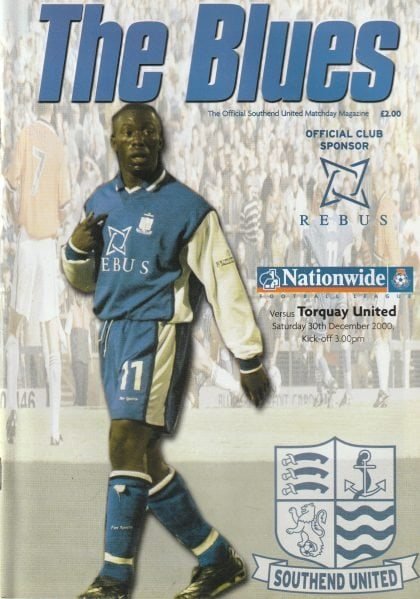 Southend United v Torquay United 30-Dec-2000