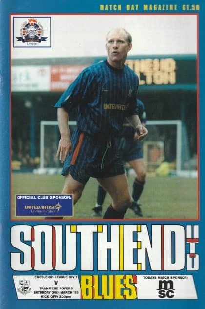 Southend United v Tranmere Rovers 30-Mar-1996