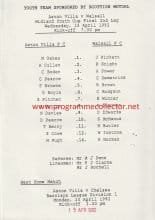 Aston Villa Youth v Walsall Youth 15-Apr-1992
