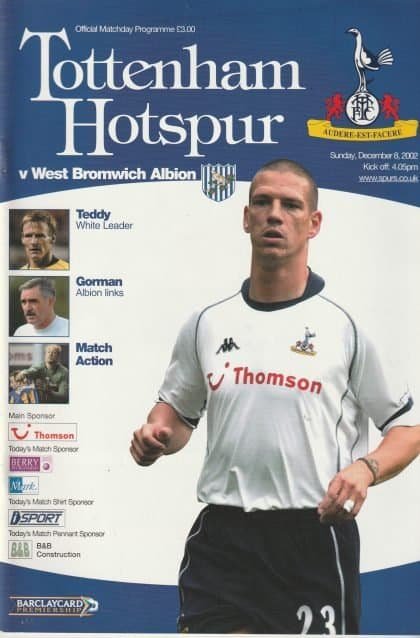 Tottenham Hotspur v West Bromwich Albion 08-Dec-2002