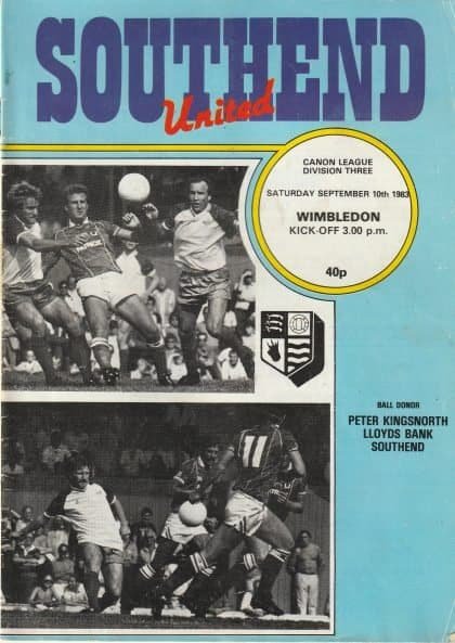 Southend United v Wimbledon  10-Sep-1983
