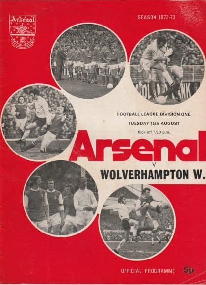 Arsenal v Wolverhampton Wanderers 15-Aug-1972