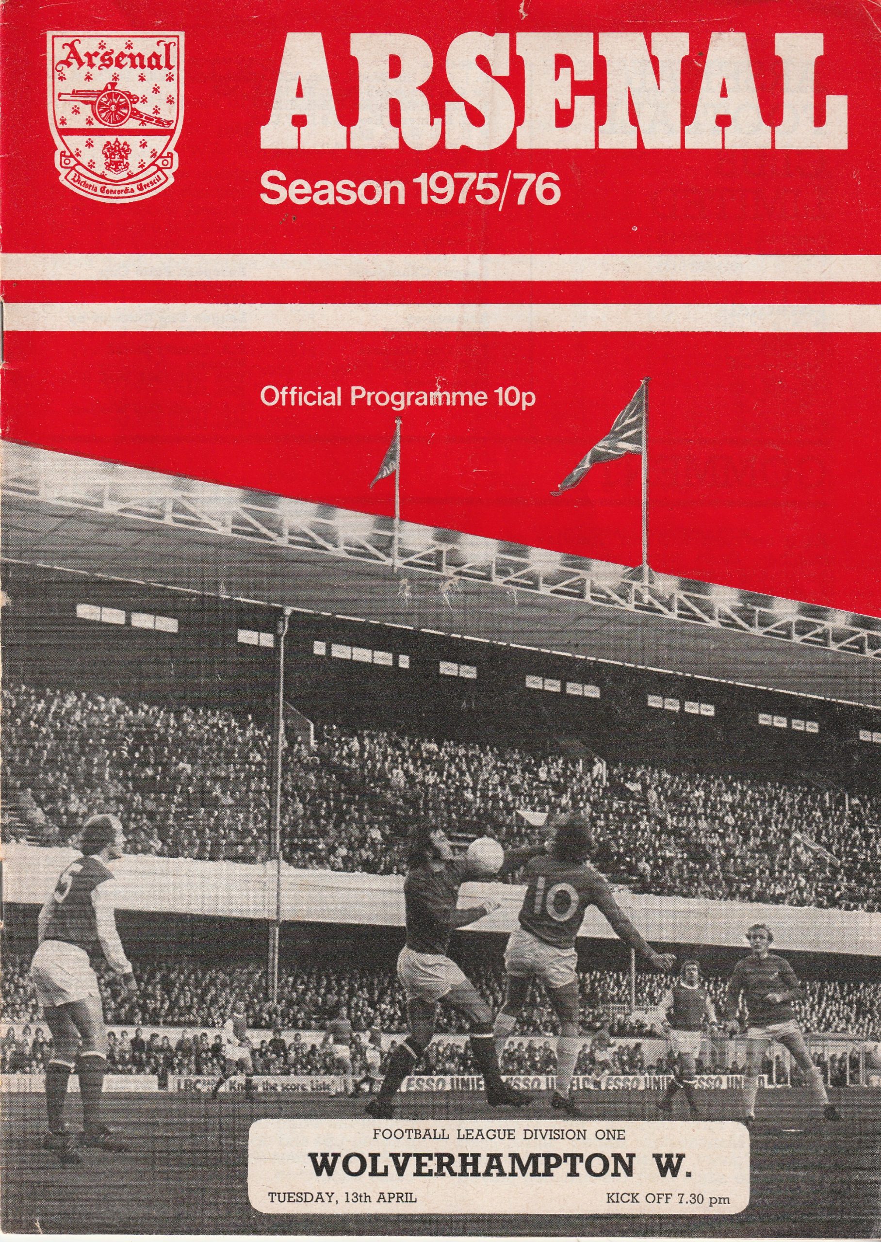 Arsenal v Wolverhampton Wanderers 13-Apr-1976