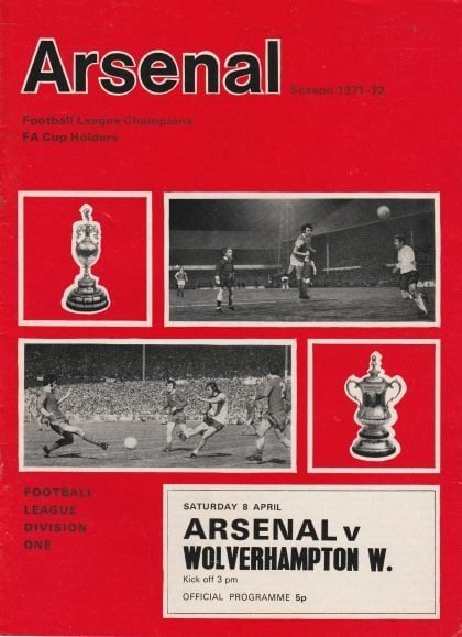 Arsenal v Wolverhampton Wanderers 08-Apr-1972