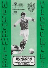 Northwich Victoria v Runcorn 04-Dec-1982