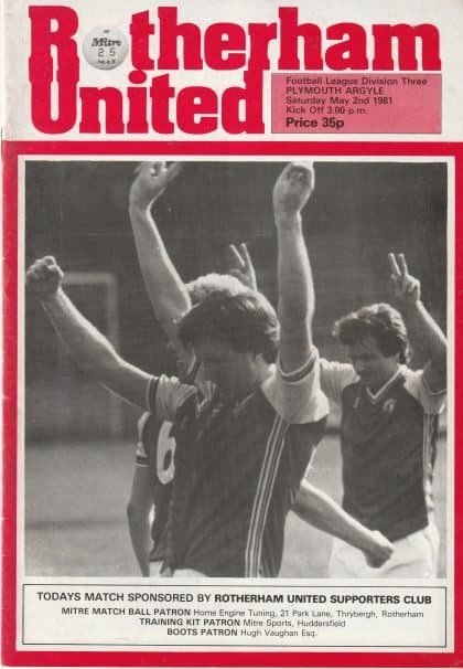 Rotherham United v Plymouth Argyle 02-May-1981