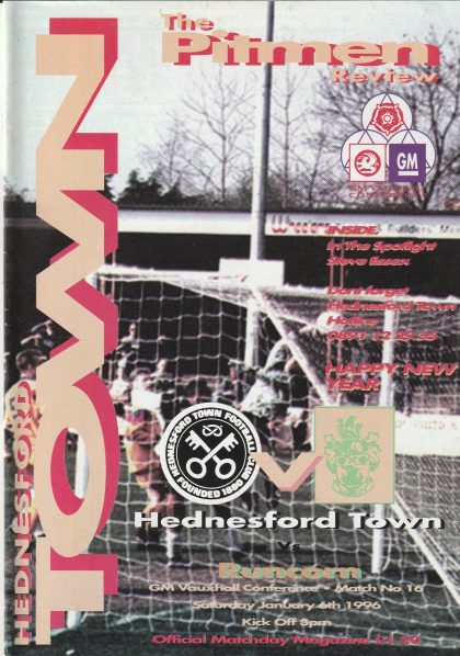 Hednesford Town v Runcorn  06-Jan-1996