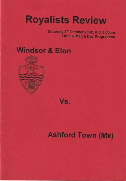 Windsor & Eton v Ashford Town (Middlesex) 05-Oct-2002