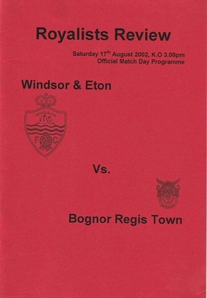 Windsor & Eton v Bognor Regis Town 17-Aug-2002