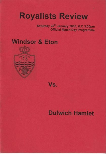 Windsor & Eton v Dulwich Hamlet 25-Jan-2003