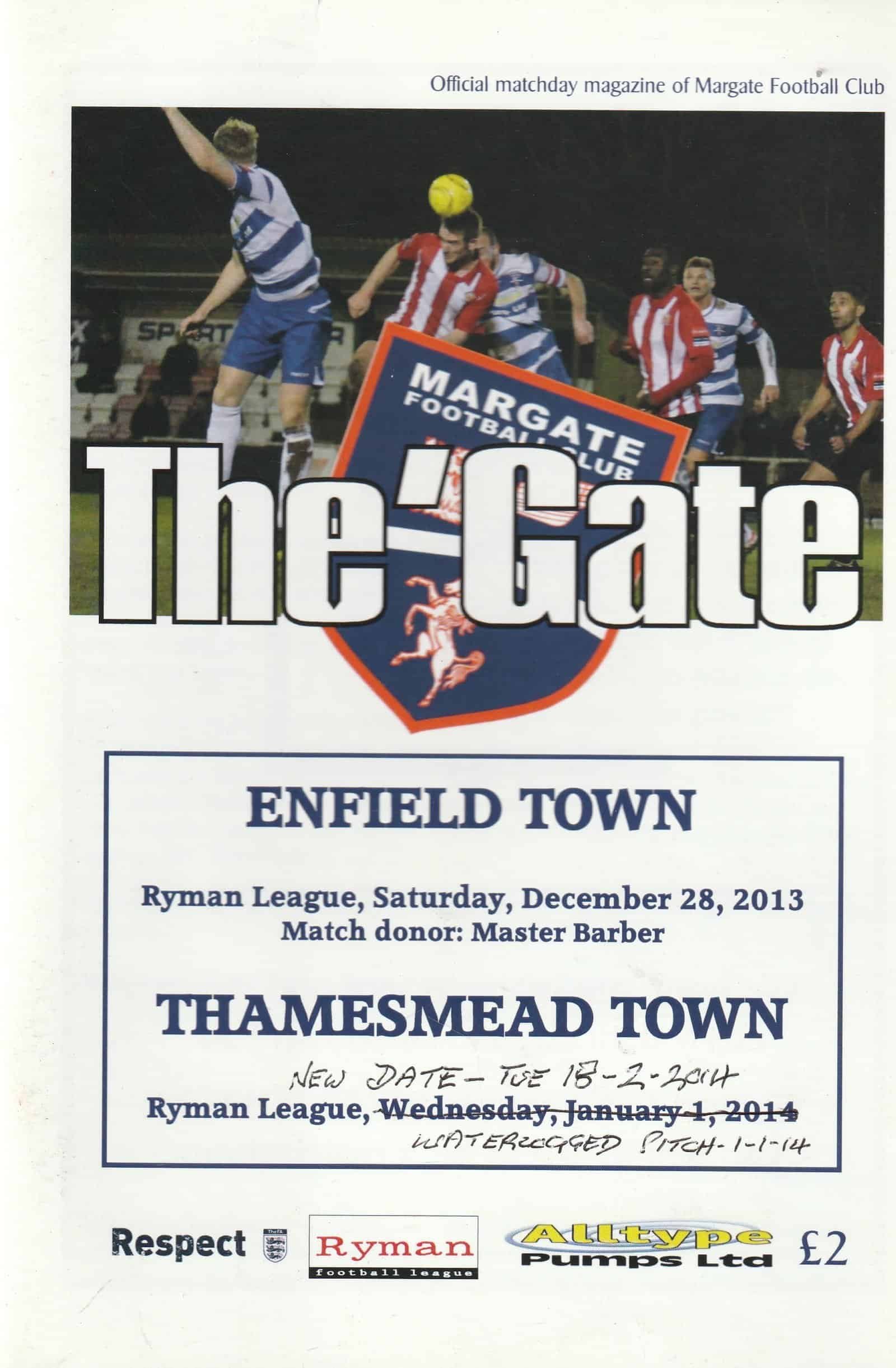 Margate v Thamesmead Town 01-Jan-2014