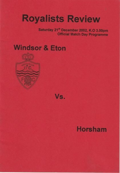 Windsor & Eton v Horsham 21-Dec-2002