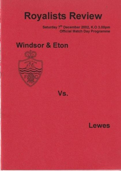 Windsor & Eton v Lewes 07-Dec-2002