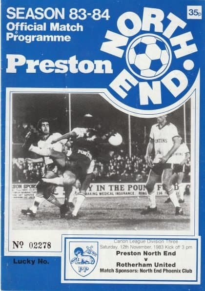 Preston North End v Rotherham United 12-Nov-1983