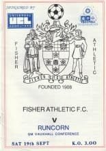 Fisher Athletic v Runcorn 19-Sep-1987