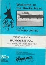 Telford United v Runcorn 22-Dec-1984