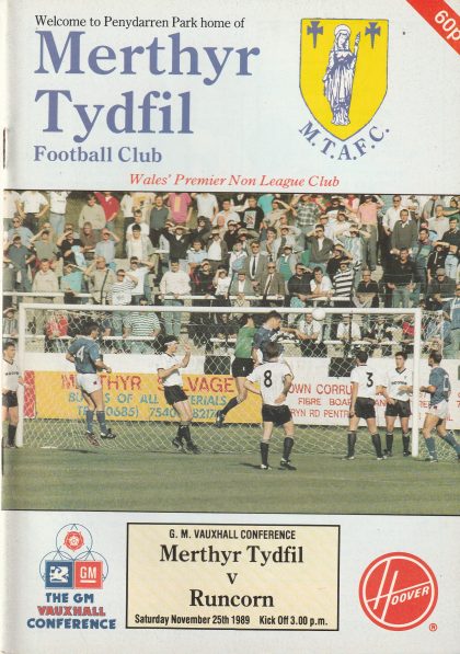 Merthyr Tydfil v Runcorn 25-Nov-1989
