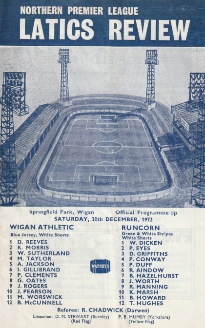 Wigan Athletic v Runcorn  30-Dec-1972