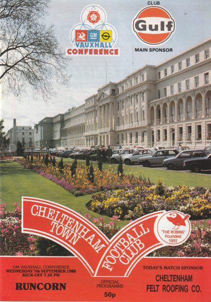 Cheltenham Town v Runcorn 07-Sep-1988