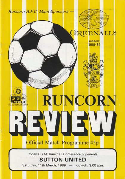 Runcorn v Sutton United 11-Mar-1989