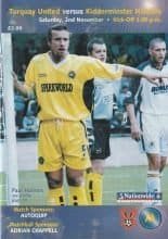 Torquay United v Kidderminster Harriers 02-Nov-2002