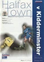 Halifax Town v Kidderminster Harriers 06-Jan-2001