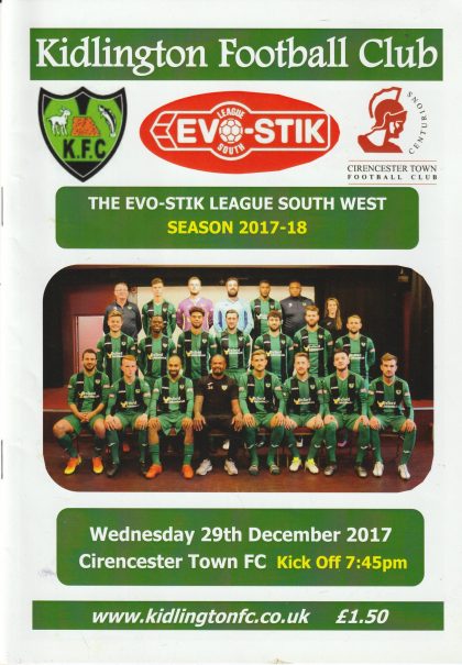 Kidlington v Cirencester Town 29-Dec-2017