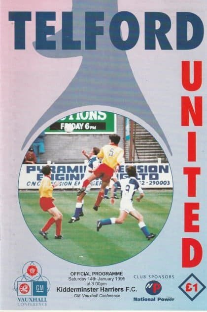 Telford United v Kidderminster Harriers 14-Jan-1995