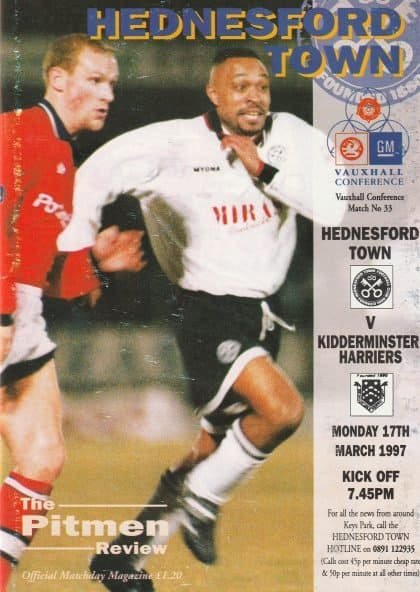 Hednesford Town v Kidderminster Harriers  17-Mar-1997