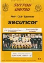 Sutton United v Kidderminster Harriers  21-Nov-1995
