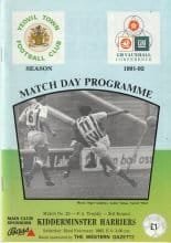 Yeovil Town v Kidderminster Harriers 22-Feb-1992