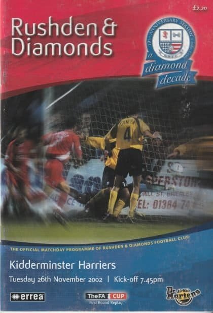 Rushden & Diamonds v Kidderminster Harriers   26-Nov-2002