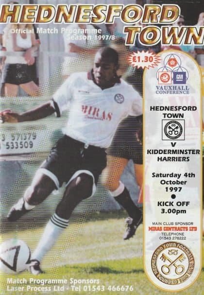Hednesford Town v Kidderminster Harriers  04-Oct-1997