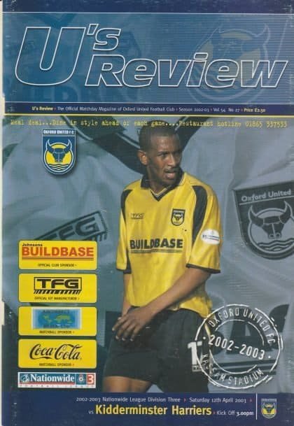 Oxford United v Kidderminster Harriers  12-Apr-2003