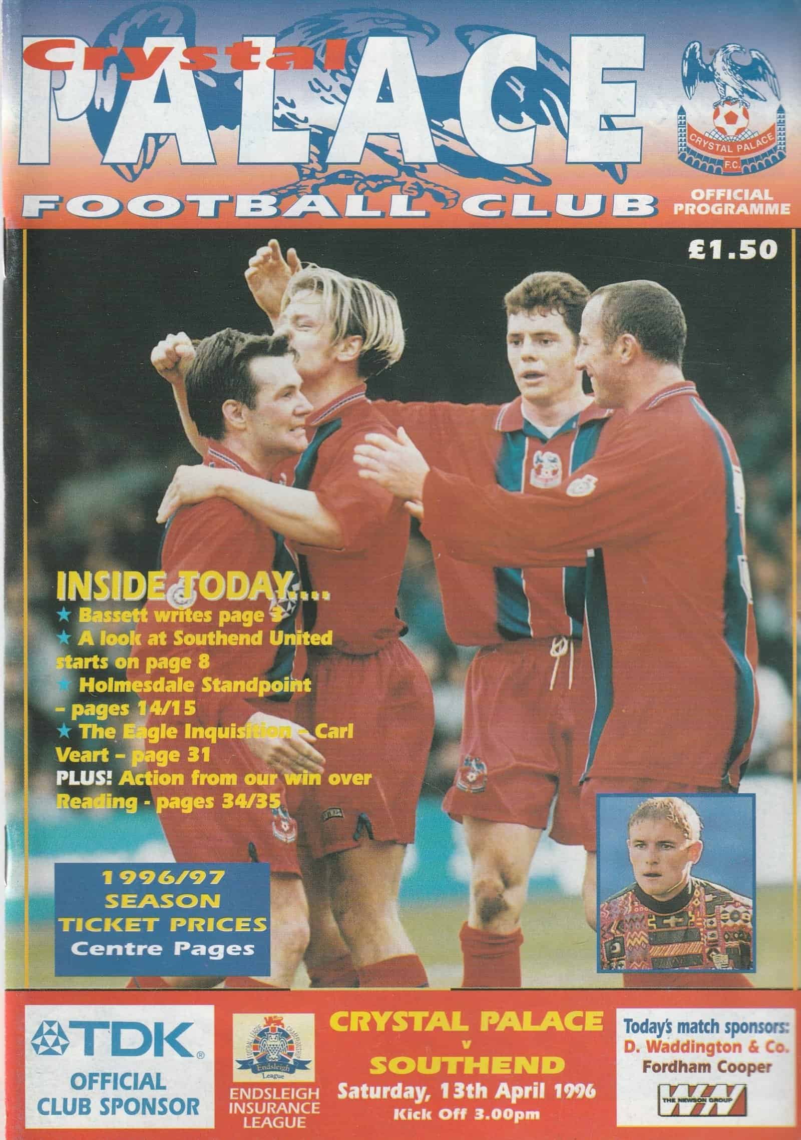 Crystal Palace v Southend United 13-Apr-1996