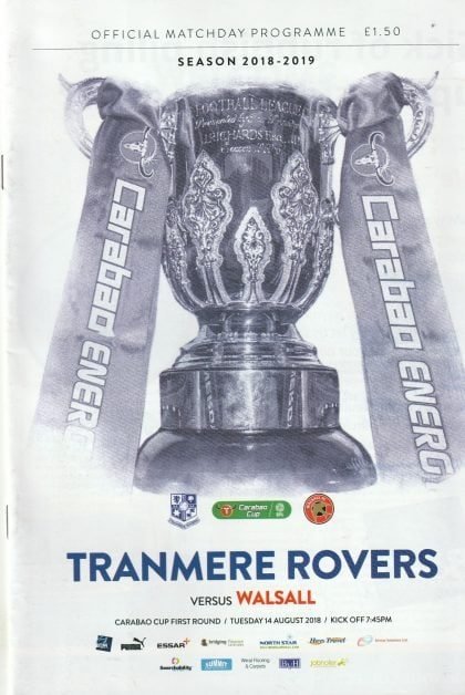 Tranmere Rovers v Walsall 14-Aug-2018